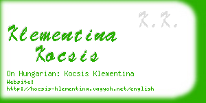 klementina kocsis business card